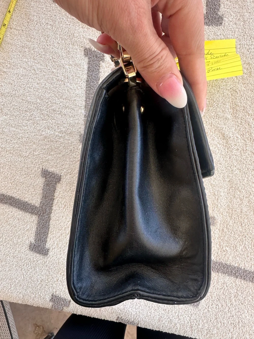kate spade Black Leather Crossbody with Gold-Tone Plaque
